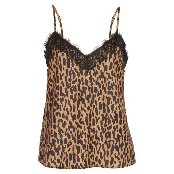 BP. Animal Print Lace Trim Satin Camisole Tank Top - Picture 5 of 5